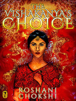 The cover of The Vishakanya's Choice, an image of a young woman in red