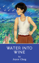 Water into Wine book cover: Main character standing in front of a vineyard
